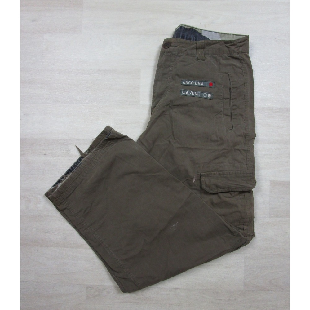Vintage Y2K JNCO Jeans Baggy Army Cargo Pants LA Unit Skull Adult Size 33 x 31
